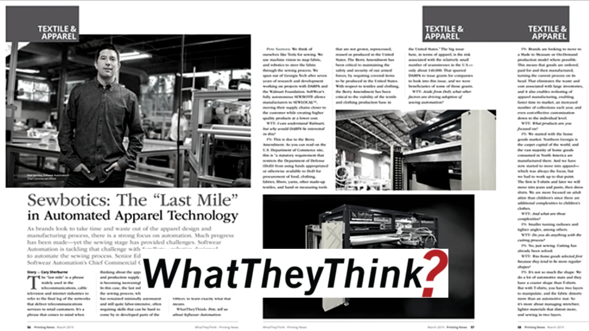WhatTheySay?- SEWBOTICS: The “Last Mile” in Automated Apparel Technology