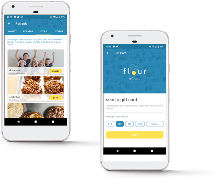 An example of the the Treat Store feature being resold to Flour Bakery
