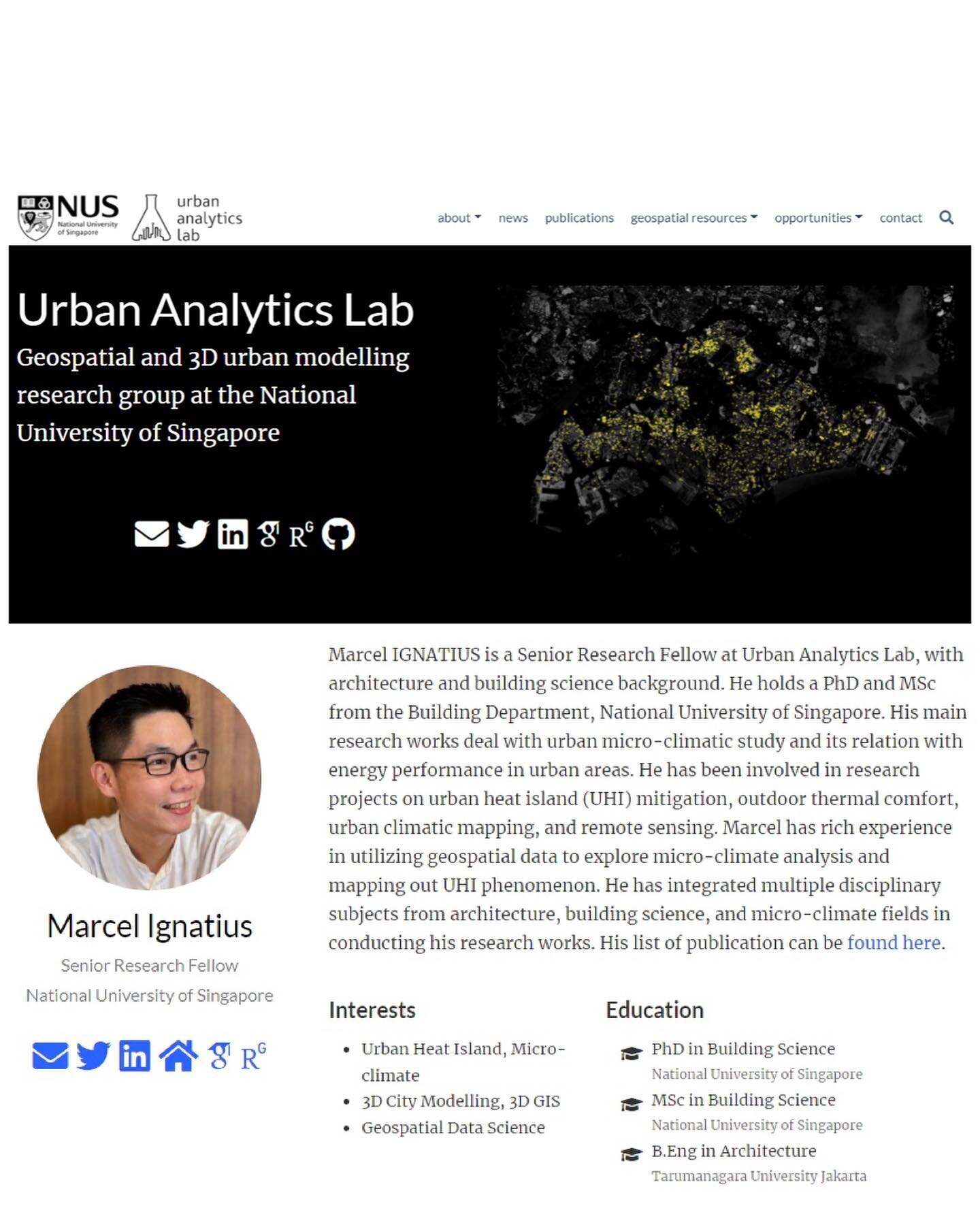 I'm excited to announce that I have joined Urban Analytics Lab (UAL) family as their newest Senior Research Fellow. After many years working with Prof. Wong Nyuk Hien and his amazing research team, I've decided that it's a perfect time to move on int
