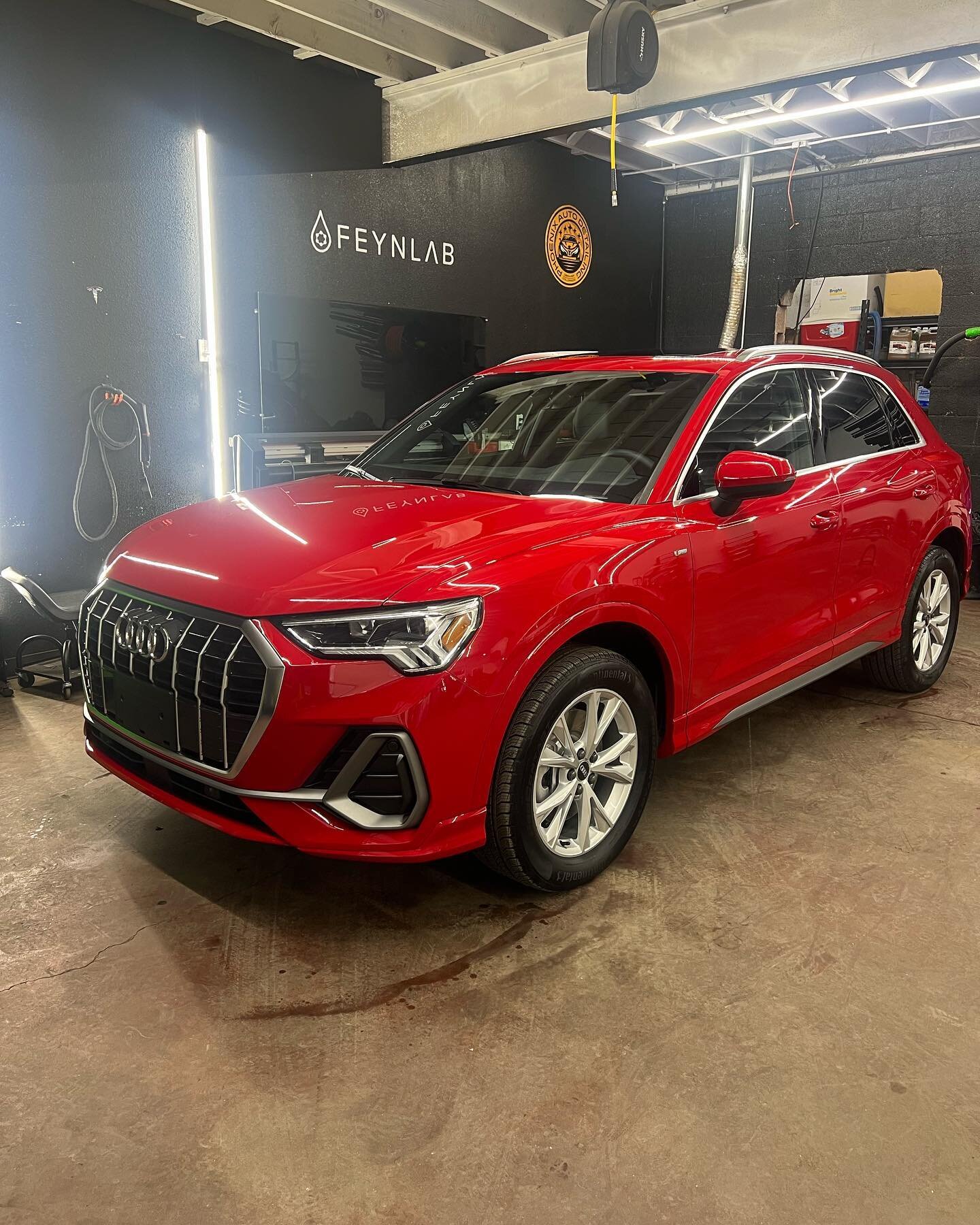 Check out this 2023 Audi Q3 that came in for some correction and protection! This car first started in the wash bay where it was washed and decontaminated with a clay bar to remove any impurities embedded in the surface. It then headed over to a deta