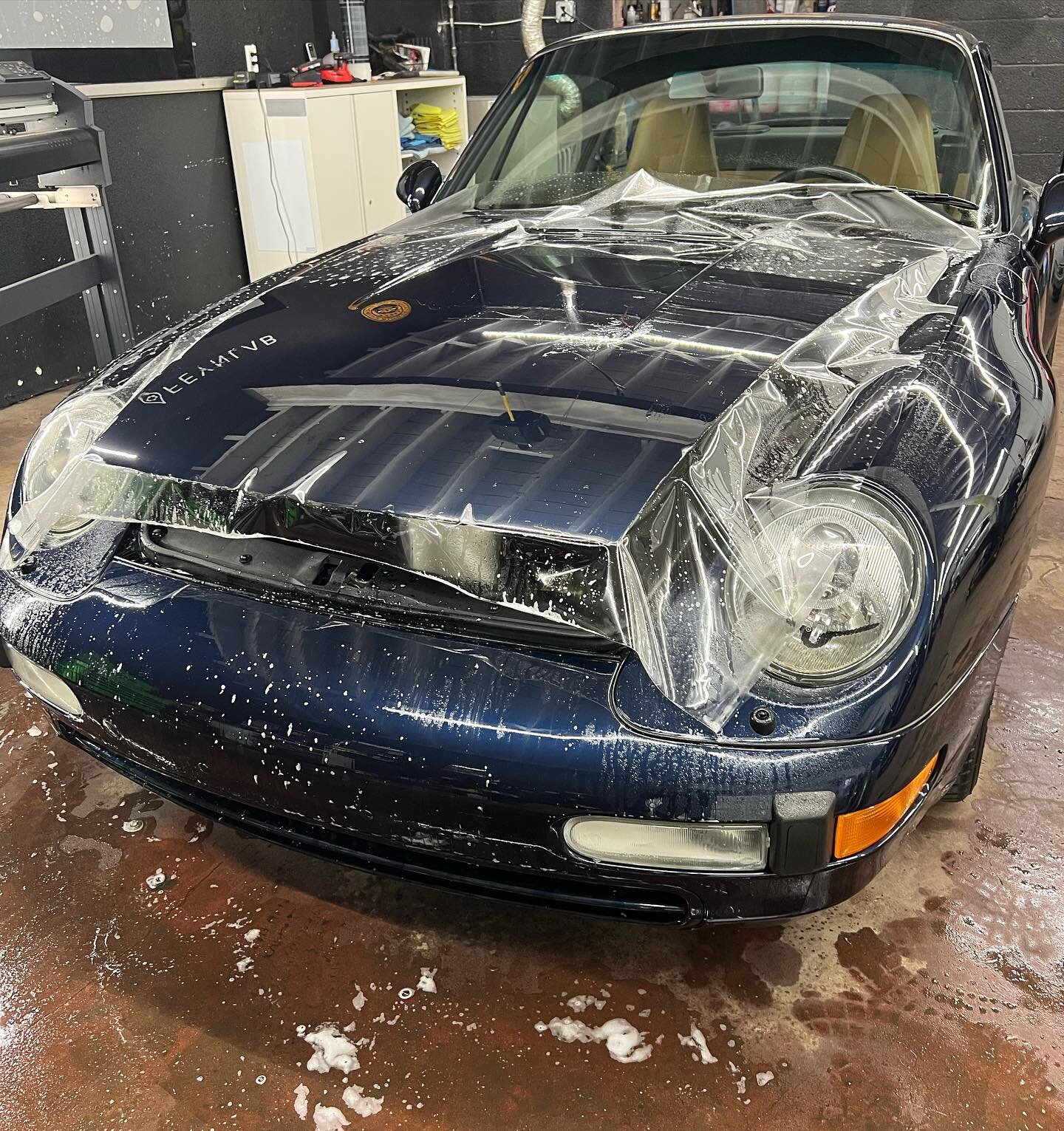 This 1995 Porsche 911 came in for our Platinum Protection PPF. This Protection is a Full Front Xpel PPF which includes entire Hood, Bumper, Fenders, mirrors, headlights, door cups and door edges. This Porsche 911 received our signature package paint 