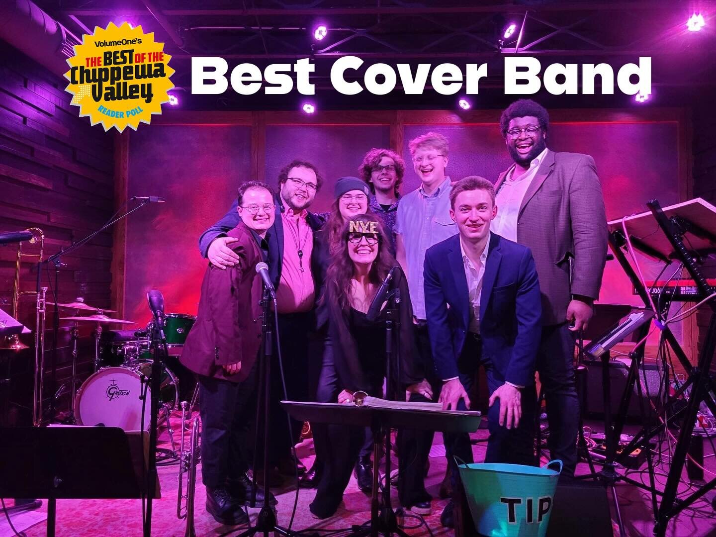 We're thrilled to be nominated in the 2024 @volumeone Best Of Reader Poll in 4 categories: 
-Best Cover Band
-Best Musical Performance: ABBA set at Decadent Cabaret
-Best Overall Band 
-Best Wedding Band! 🎶 

Huge thanks to the Chippewa Valley for t