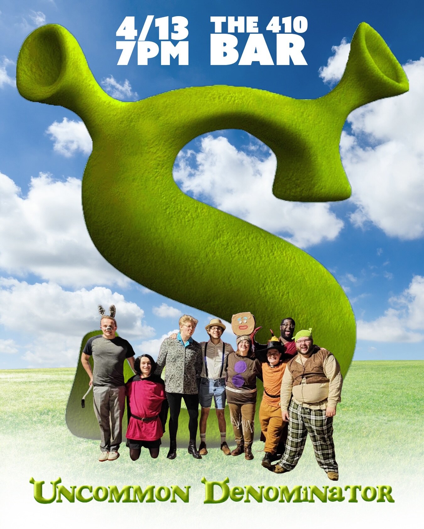Have the recent Shrek event cancellations been bringing you down? DON&rsquo;T FRET! Get ready to ogre-load on fun with us on Saturday April 13th at 7pm! 
Bringing the Shrek soundtrack to life at The 410 Bar (410 Galloway St. Eau Claire, WI), we were 