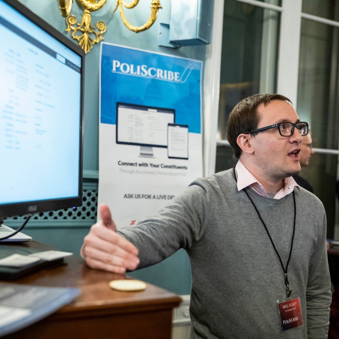 PoliScribe co-founder @wkolkey demos the software he first envisioned as a Chief of Staff himself at our Launch Party in November. 
https://poliscribe.com/house-party