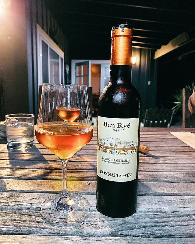 Donnafugata Ben Ryé Passito Di Pantelleria DOC was such a treat to end our meal!

Produced in Pantelleria which is a small island between Sicily and Northern Africa known as &ldquo;The Black Pearl of the Mediterranean&rdquo; (south-western Sicily). 