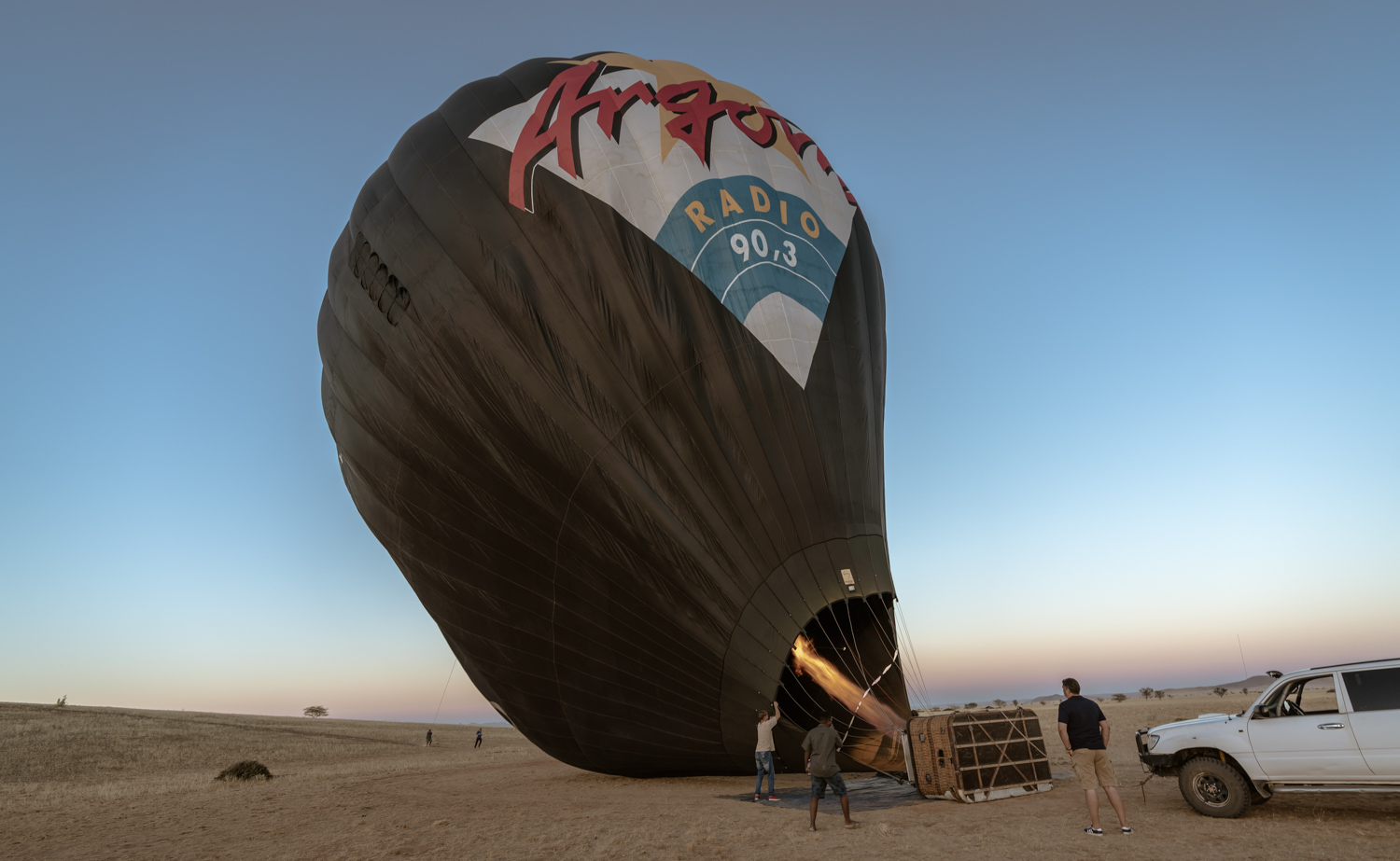 Balloon flight over Namib Desert