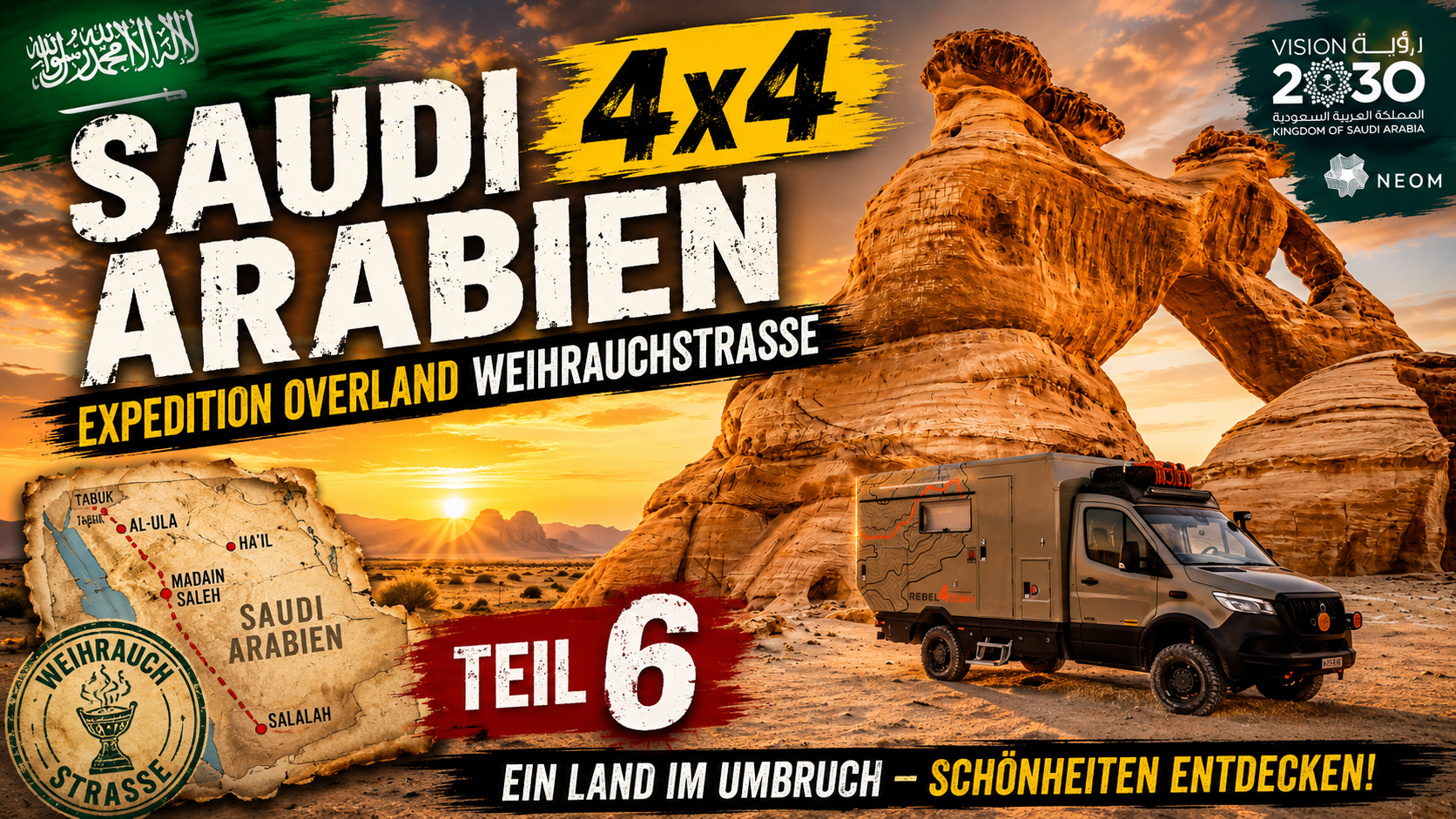 SAUDI ARABIEN | 4x4 Overlanding Abenteuer WEIHRAUCHSTRASSE - Teil 6 jetzt auf YouTube