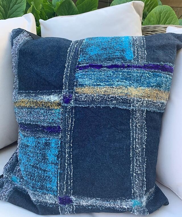 Needle punched denim cushions
#interiordesign #colour #textiles #texture #madeinbritain @hewittgill
