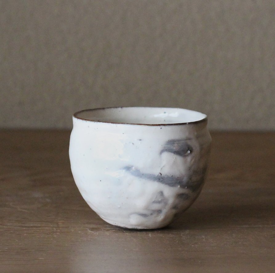 辻村史朗　粉引ワインカップ｜Shiro Tsujimura, Sake cup, Kohiki style