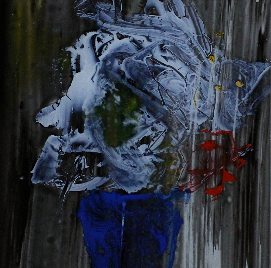 辻村史朗 ガラス絵「白い花」|Shiro Tsujimura, Glass painting "White flower"