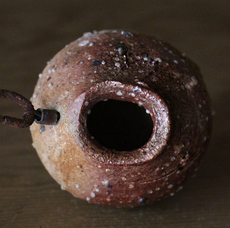 辻村史朗 信楽掛花入|Shiro Tsujimura, Hanging vase, Shigaraki style