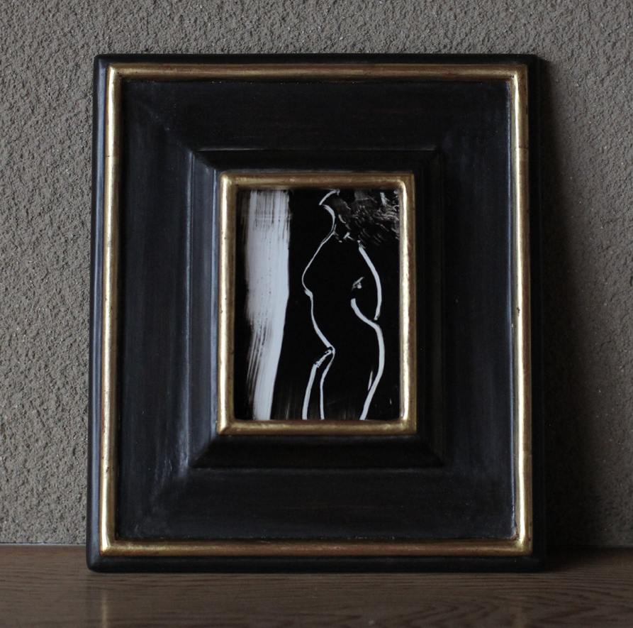 辻村史朗　ガラス絵「裸婦」｜Shiro Tsujimura, Glass painting "Nude"