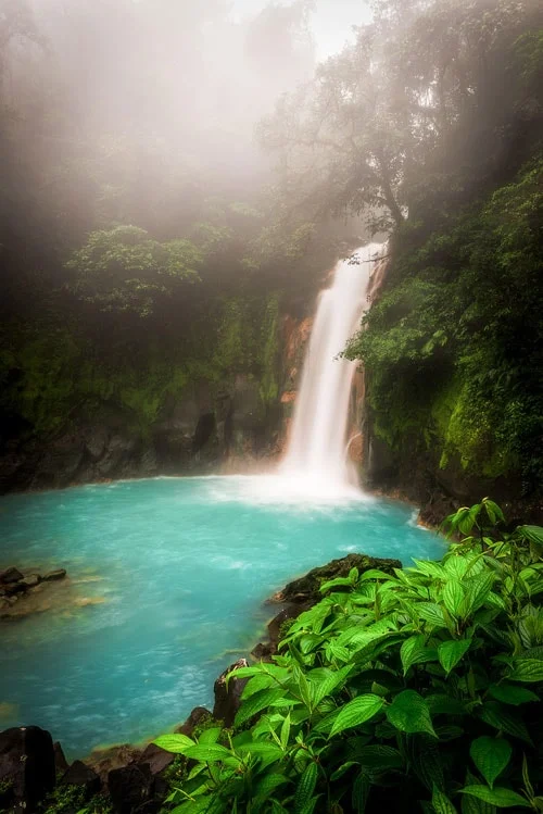 The magnificent bright blue Rio Celeste Waterfall will take your breath away