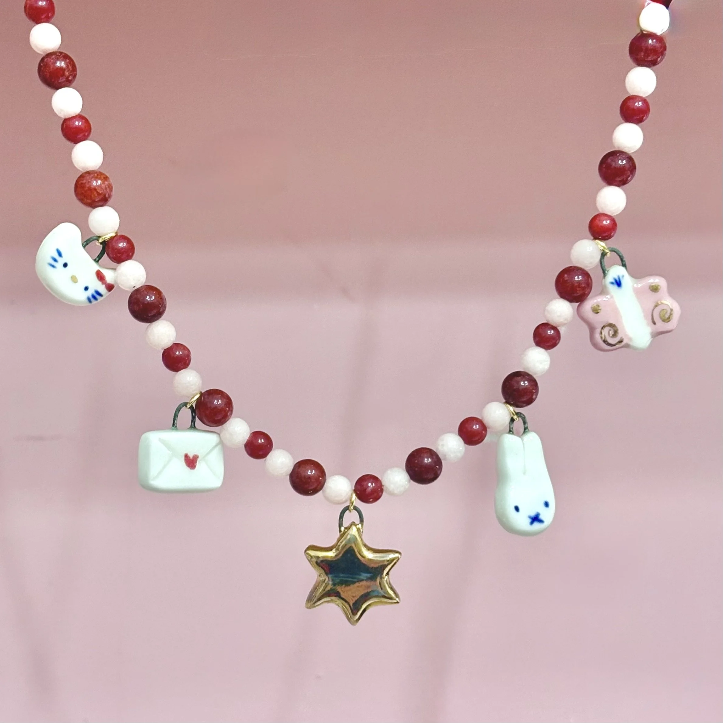 Paper Stars - Beaded Necklace