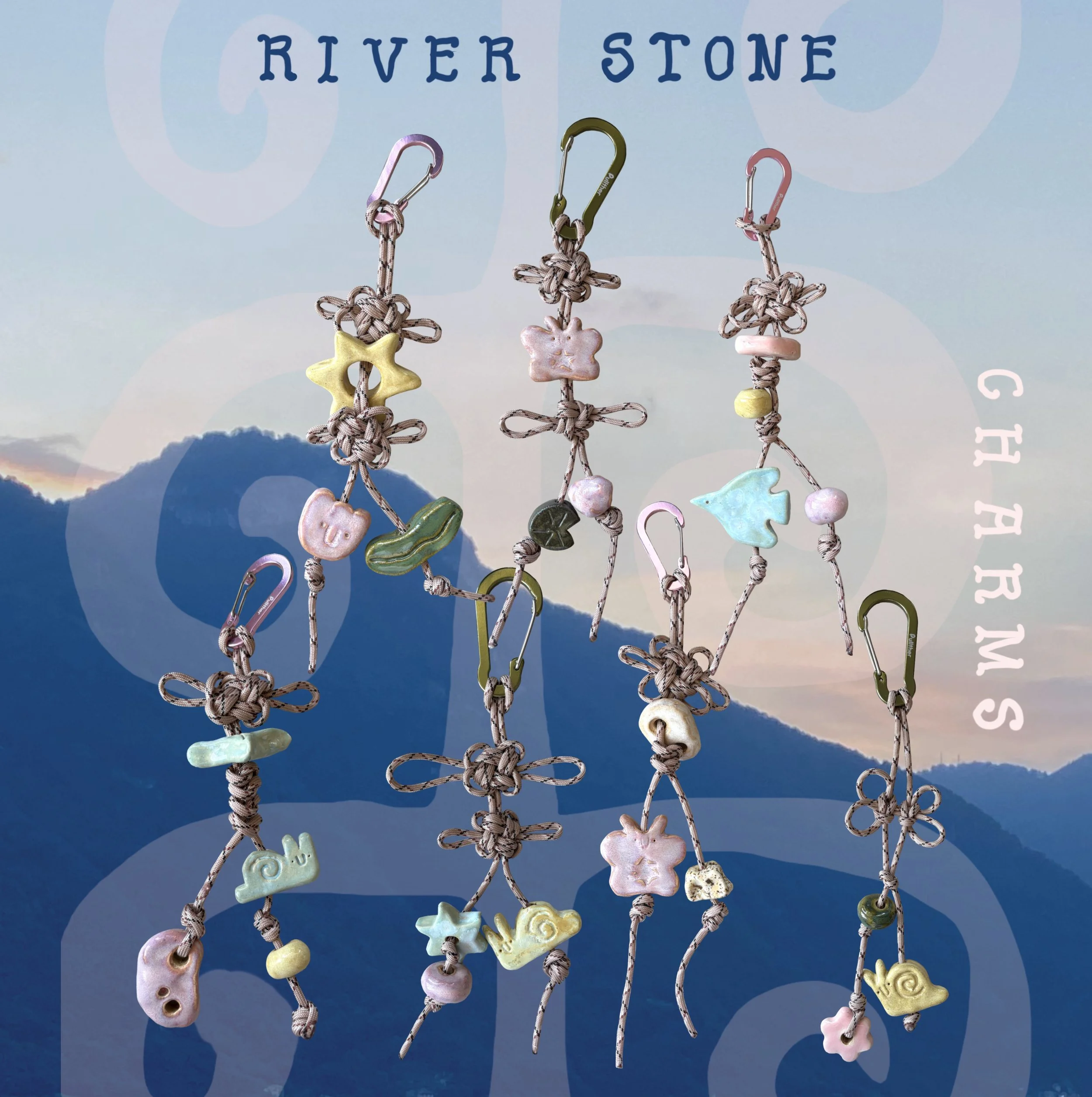 River Stone - Ceramic Charms