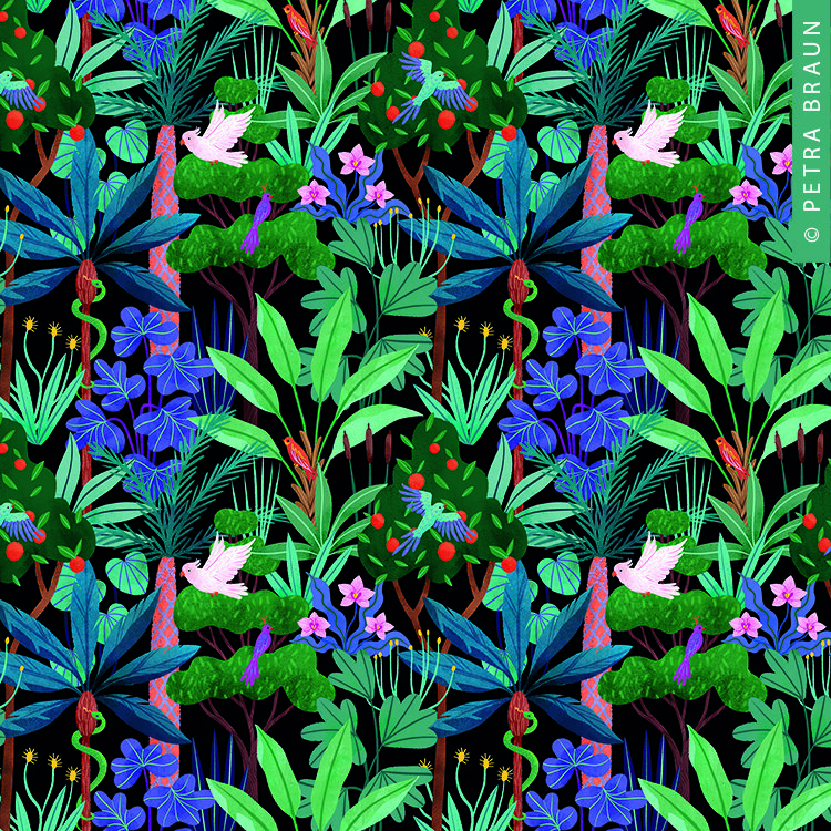 Pattern Midnight Jungle — Petra Braun