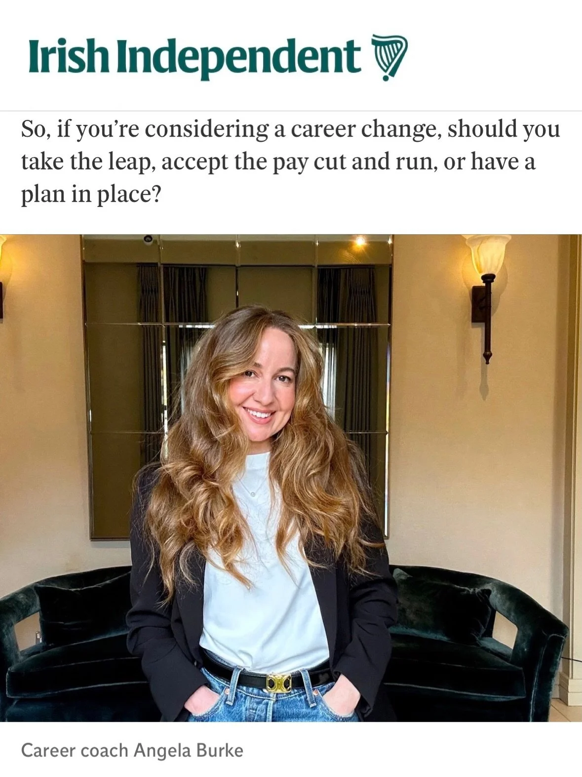 🗞️ I shared my expertise with @edaeinoconnell on an article for the @independent.ie on career change, featuring those who left six figure salaries to follow their career dream. 

📰It&rsquo;s on the shelves and online today, let me know if you have 