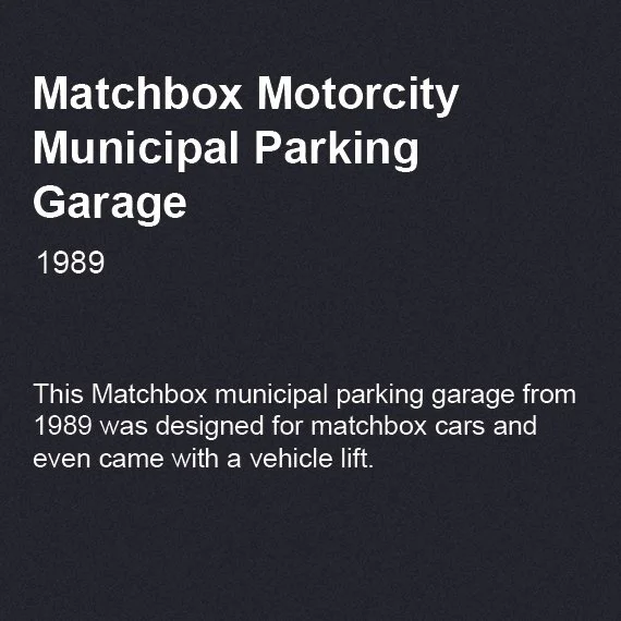 Matchbox Motorcity Municipal Parking Garage,1989