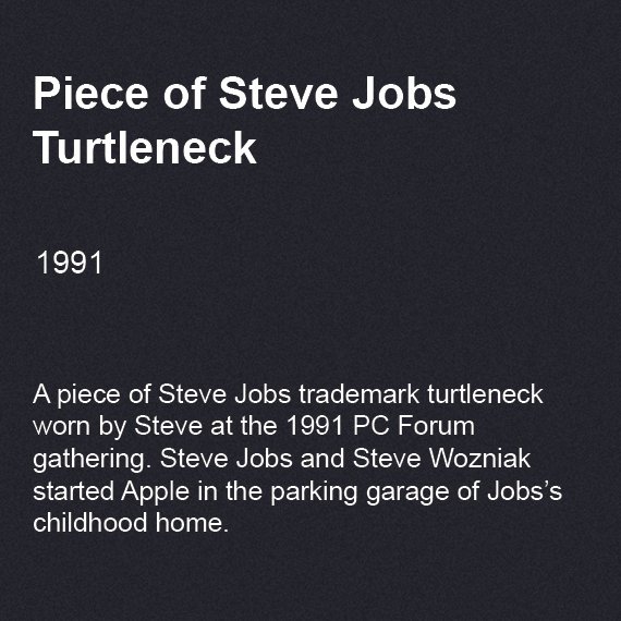 Piece of Steve Jobs Turtleneck, 1991