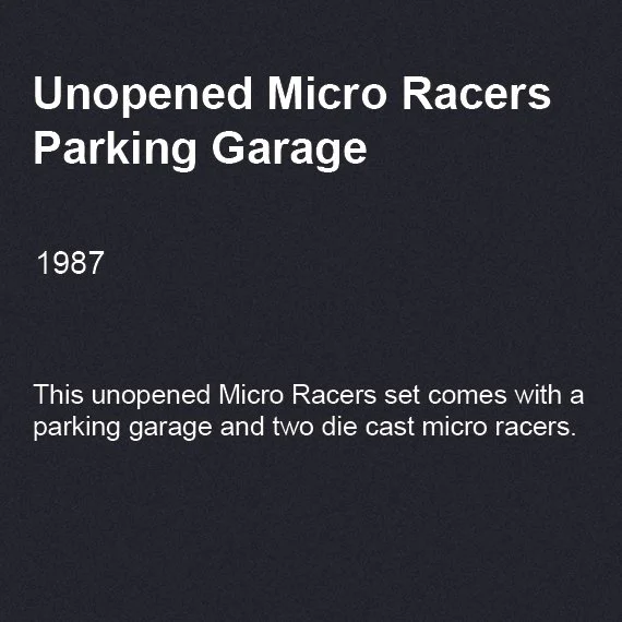 Unopened Micro Racers Parking Garage, 1987
