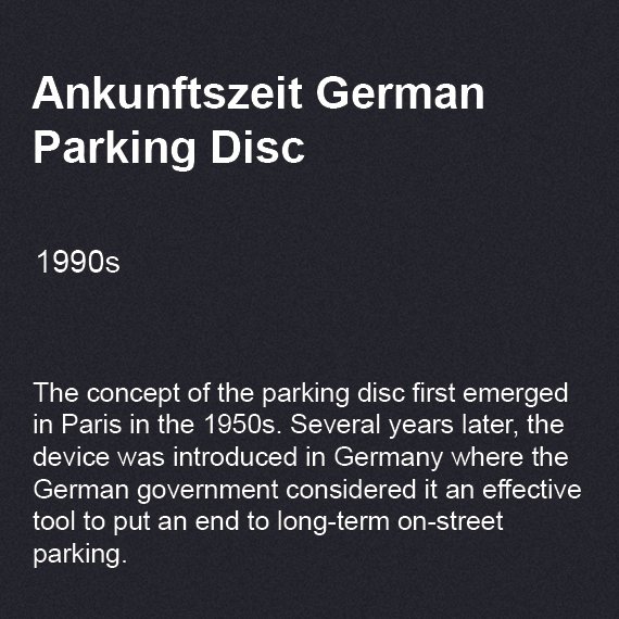 Ankunftszeit German Parking Disc, 1990s