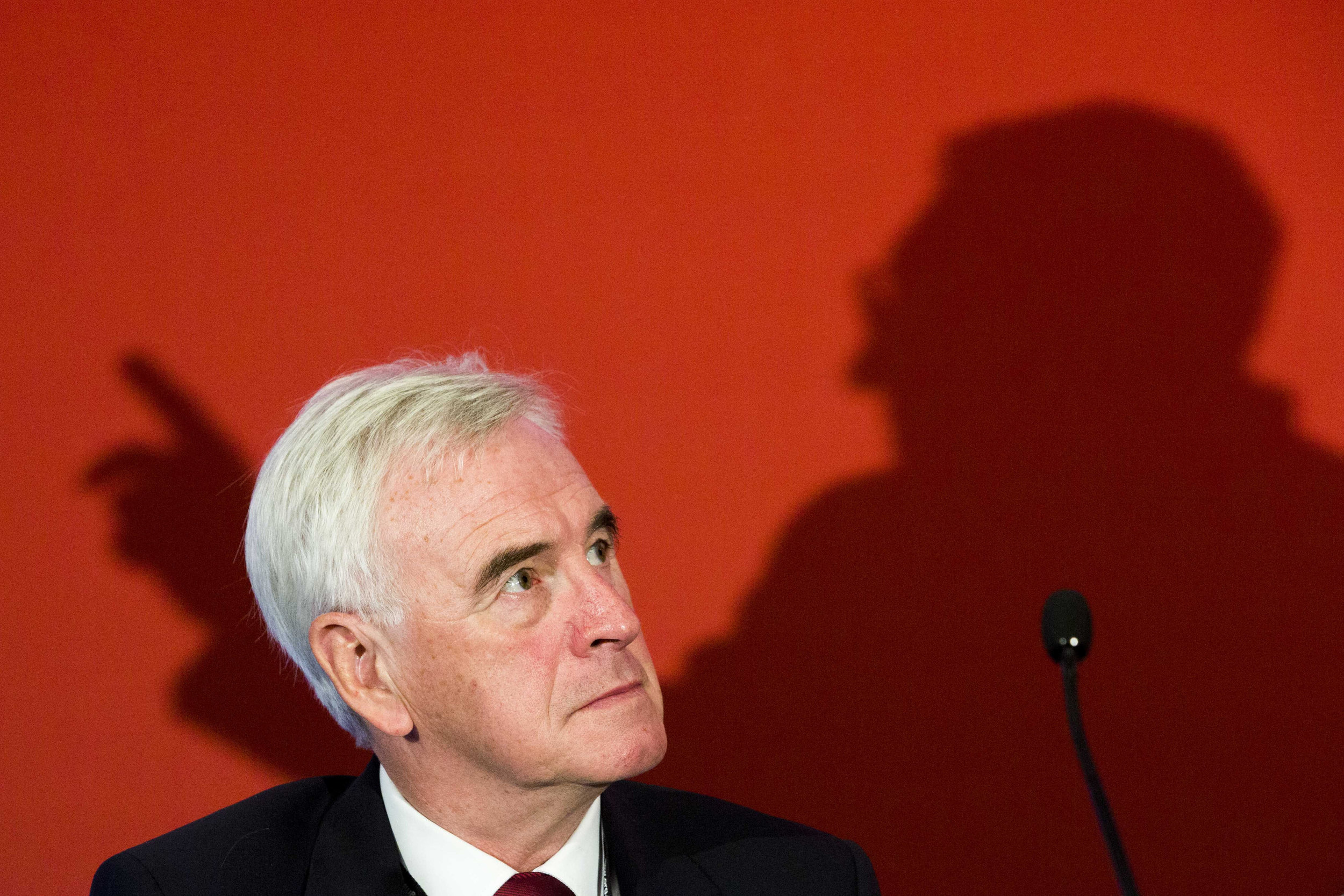  John McDonnell MP, Shadow Chancellor of The Exchequer, listens to Len McCluskey, General Secretary of UNITE, making a speech at a fringe meeting during Labour Party Conference in Liverpool.
Photo by Chris Bull, 23 September 2018
 