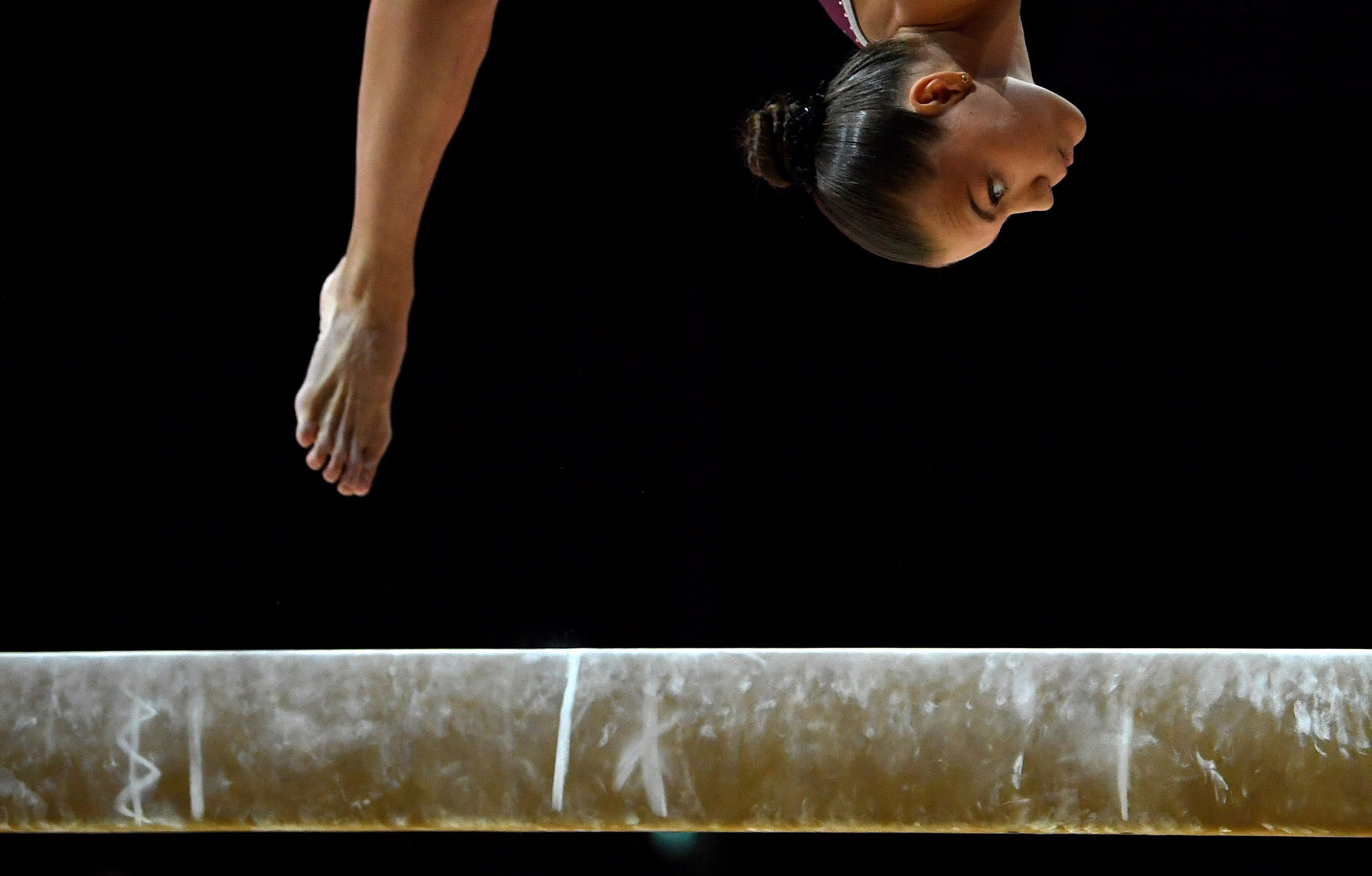  Sofia Bjoernholdt of Denmark competes on the Beam in the qualification for the Women's Apparatus Finals of the Glasgow 2018 European Artistic Gymnastics Championships.
Photo by Neil Hall, 02 August 2018
 