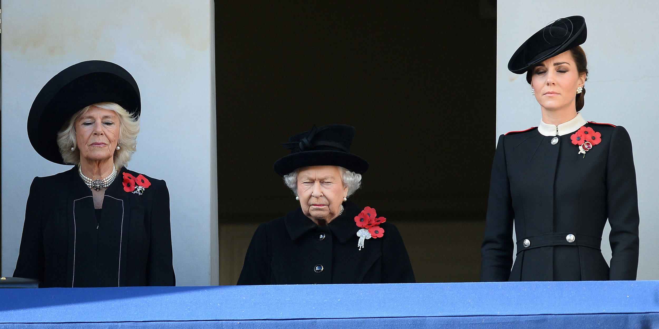  HM The Queen accompanied by the Duchess of Cornwall and the Duchess of Cambridge at the Cenotaph.
Photo by Mark Stewart, 11 November 2018
 