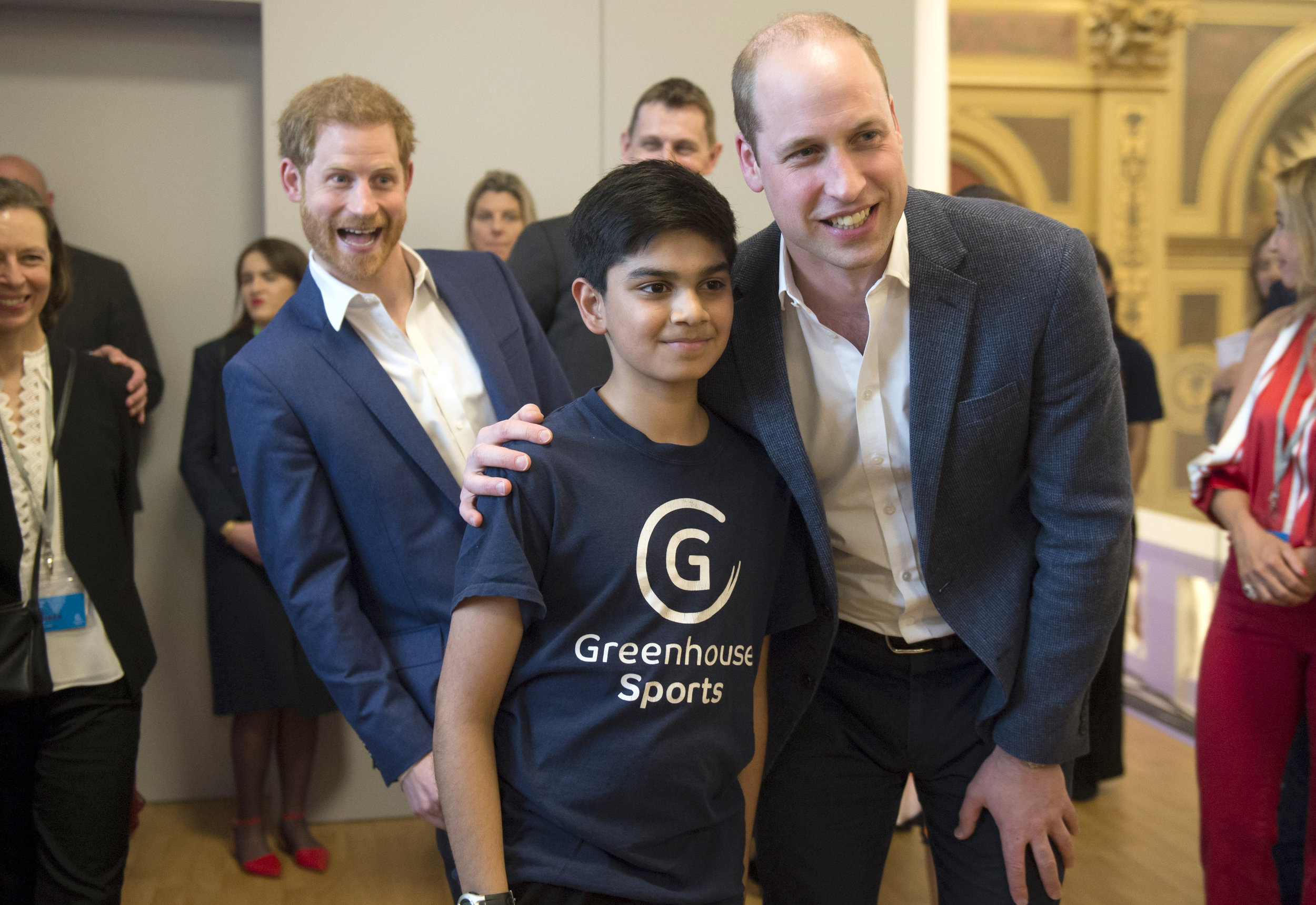  Prince Harry 'photobombs' his brother, Prince William during the opening of the Greenhouse Centre in Marylebone, London.
Photo by Ben Stevens, 26 April 2018
 