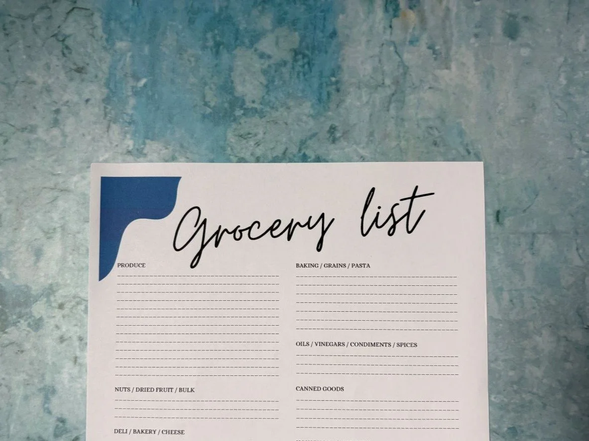 Grocery list template