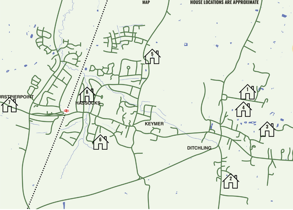 Greener Hassocks Ditchling House tour map.png