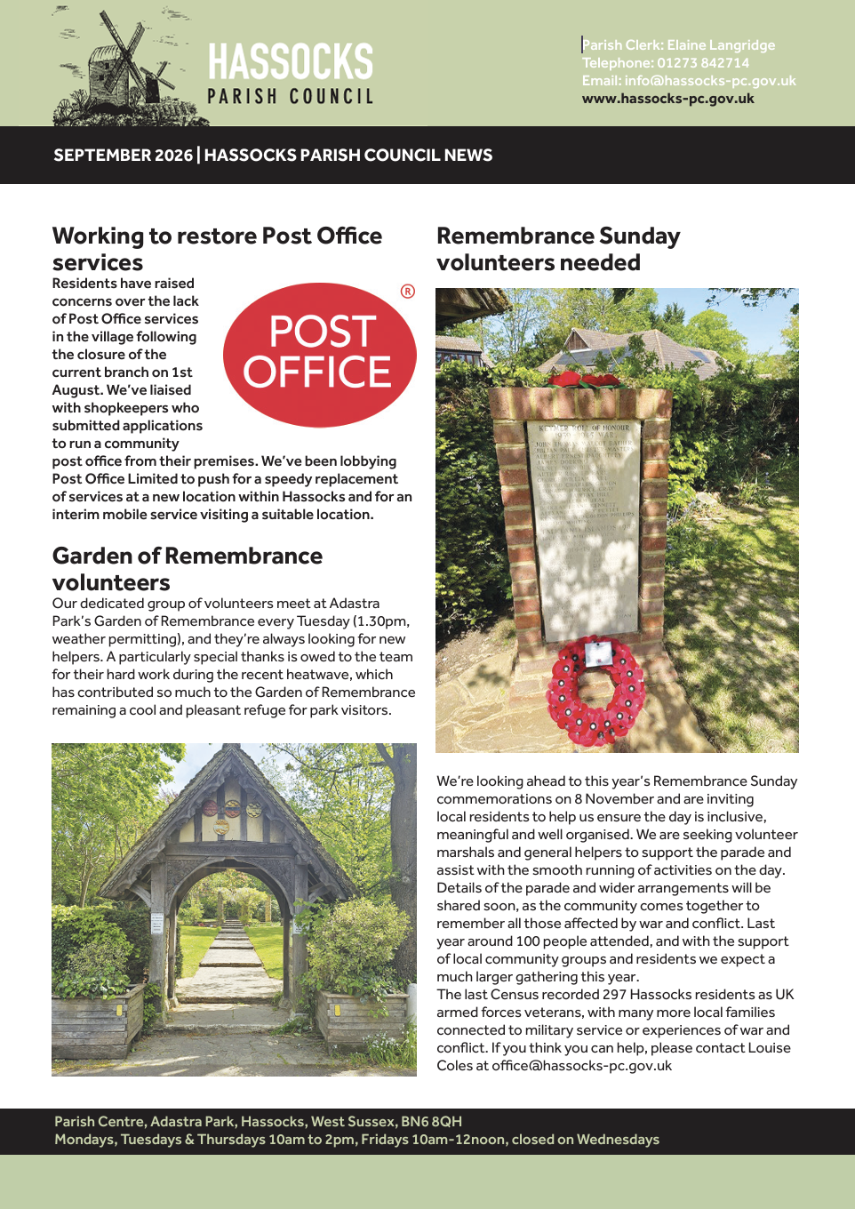 Hassocks Parish Council newsletter september 26.png