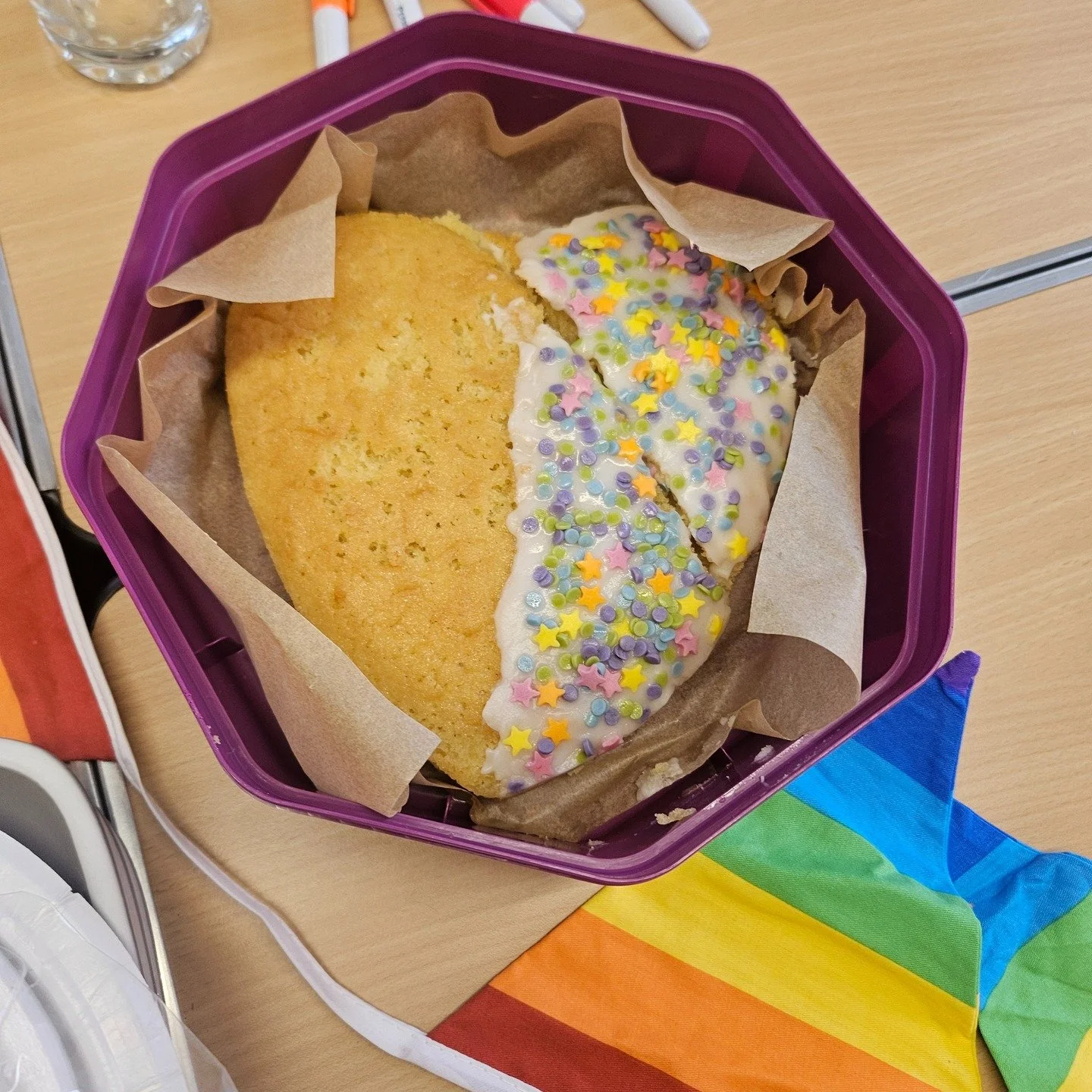 We had a small Pride Celebration this week. A member brought cake, we made bracelets and did some body art to celebrate. Group runs every Wednesday 5:00-6:30pm at The What? Centre Dudley. It is a safe place for people to meet others from the LGBTQ+ c