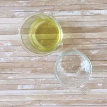Weigh the Sucragel and the oils into separate containers.
