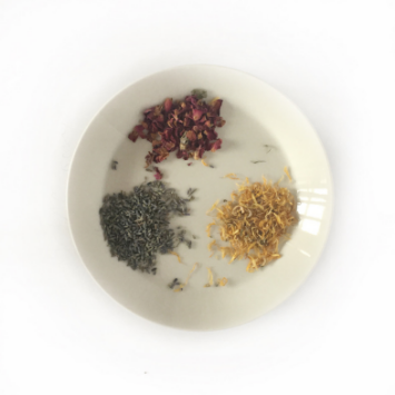 Chamomile, rose and calendula
