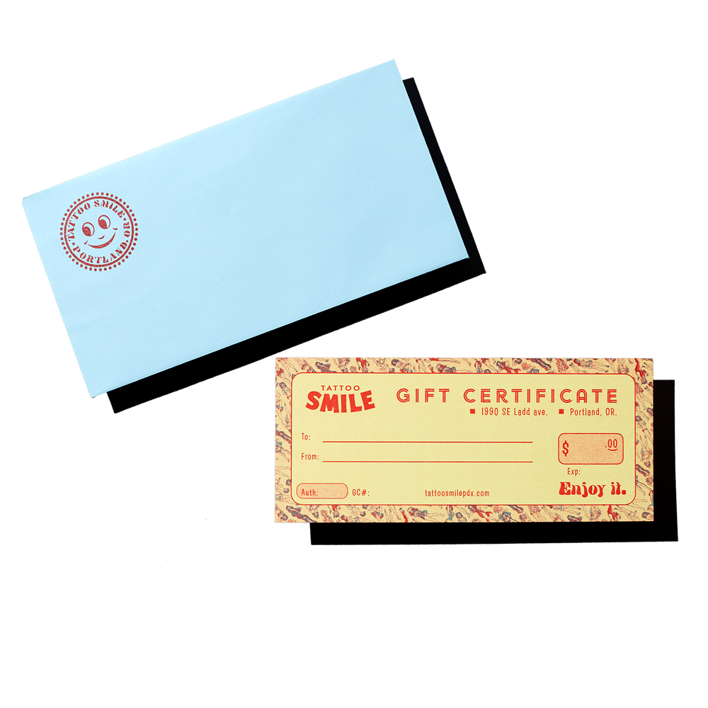 Tattoo SMILE — Gift Certificartes FOR SALE!