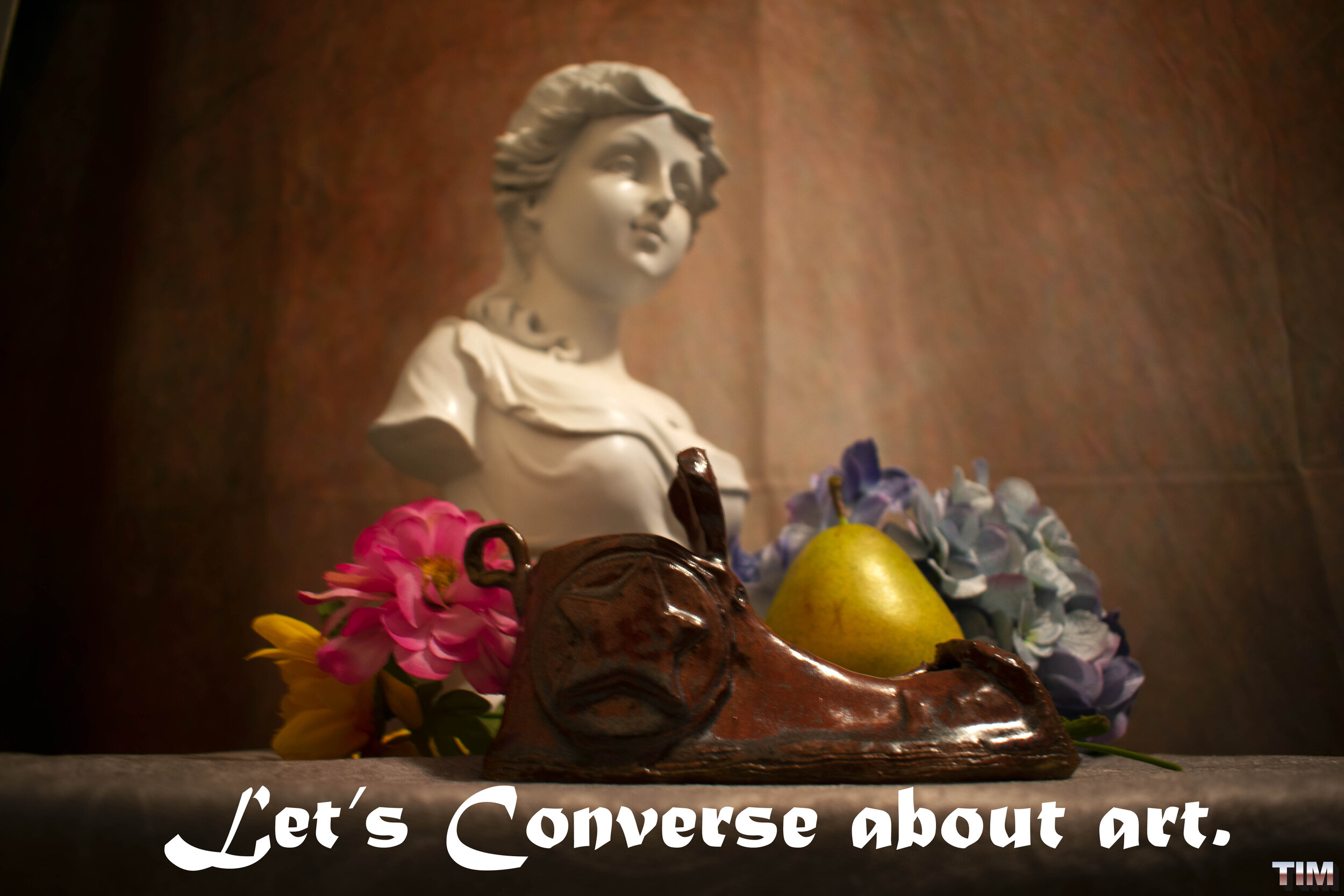  A mock ad featuring an original, ceramic sculpture inspired by Converse brand footwear. 