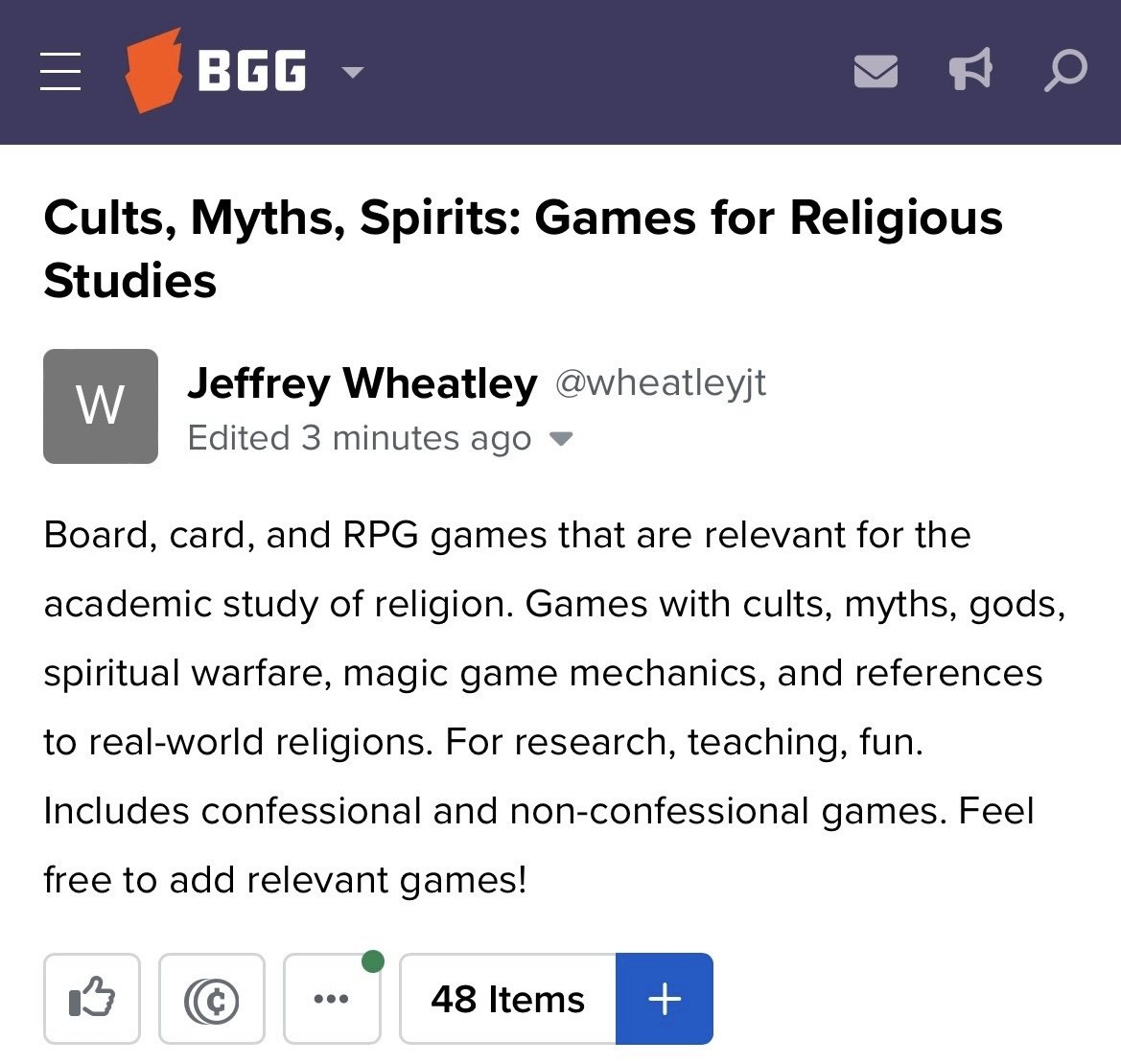  Cults, Myths, Spirits: Games for Religious Studies