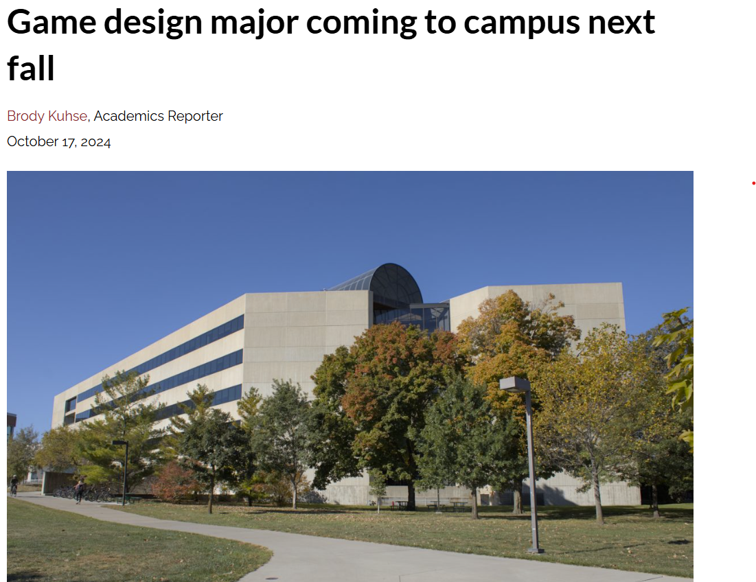 Feat. in Article on Game Design Major