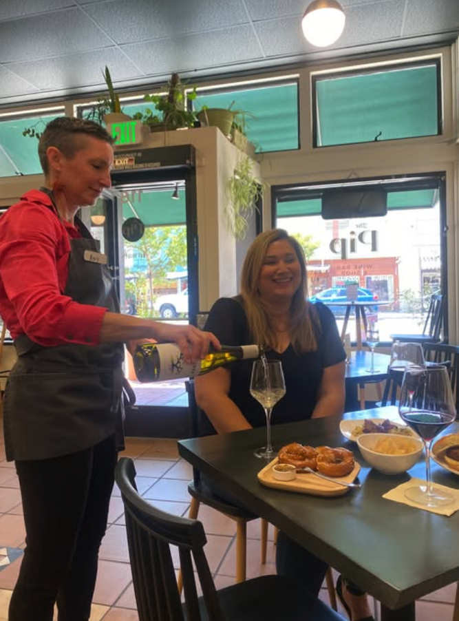 Curated wine and charcuterie board at Dixon halfway meeting spot wine bar