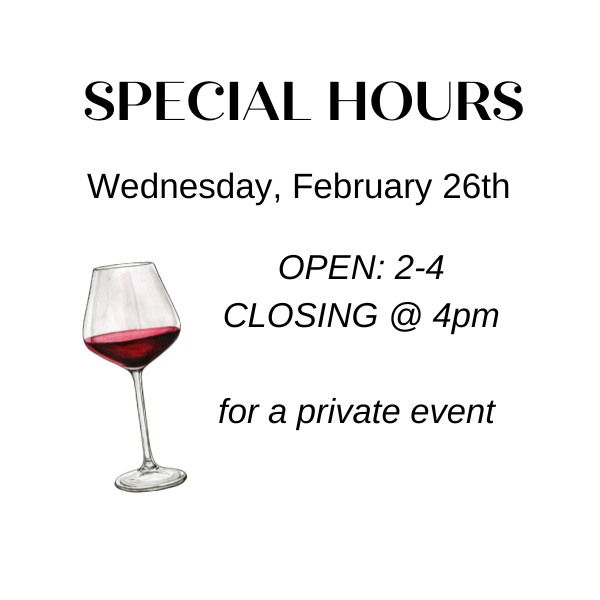 Closing Early @ 4pm for a Private Event