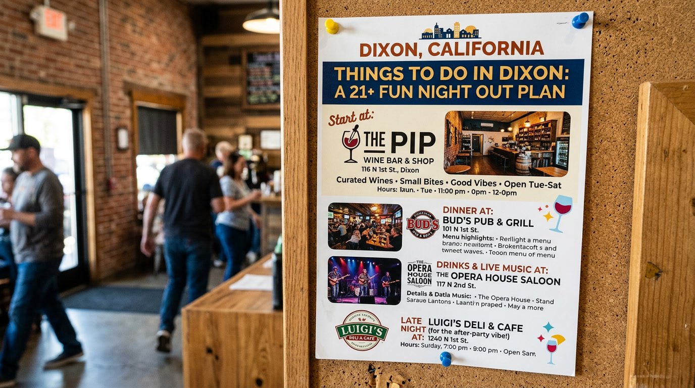 Things to Do in Dixon, CA for Adults: A 21+ Fun Night Out Plan