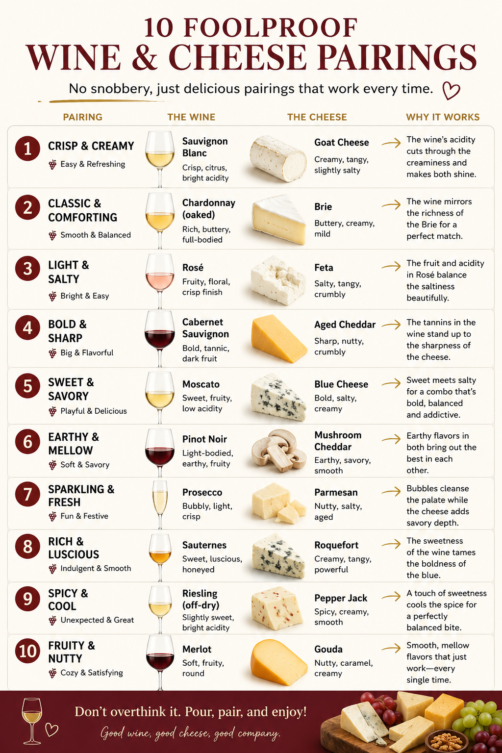 Wine &amp; Cheese Pairing for Beginners: 10 Easy Pairings for Hosting (No Snobbery)