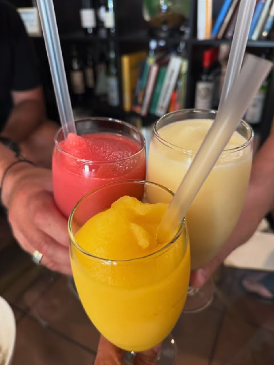 Wine slushy at The Pip Wine Bar Dixon, a signature frozen wine beverage