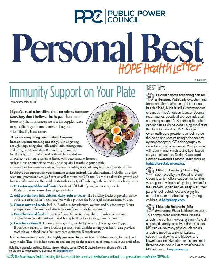 March Personal Best Hope Health Newsletter  