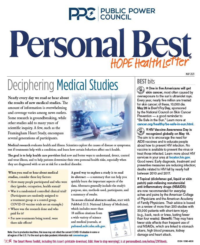 May Personal Best Hope Health Newsletter 