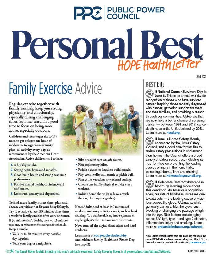 June Personal Best Hope Health Newsletter 