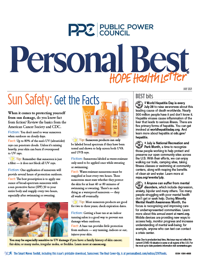 July Personal Best Hope Health Newsletter 