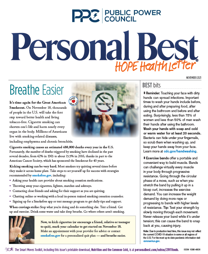 November Personal Best Hope Health Newsletter 