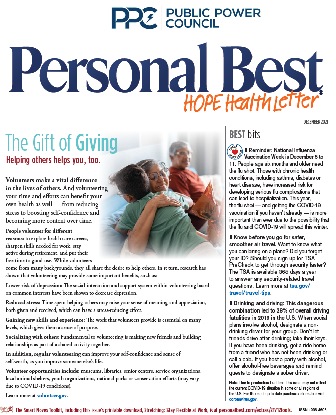 December Personal Best Hope Health Newsletter  